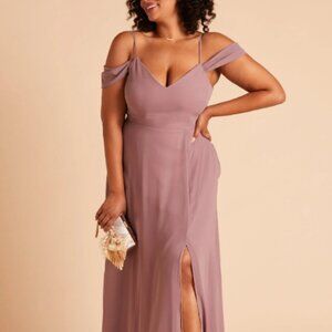 BIRDY GREY Devin Convertible Bridesmaid Dress, Chiffon Dark Mauve with slit